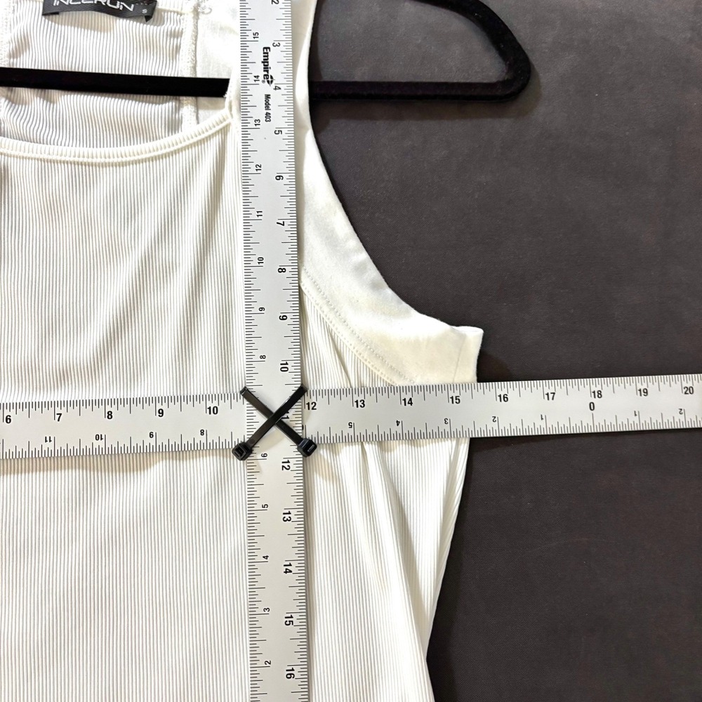 INCERUN White Ribbed Racerback Tank Top - Picture 4 of 5